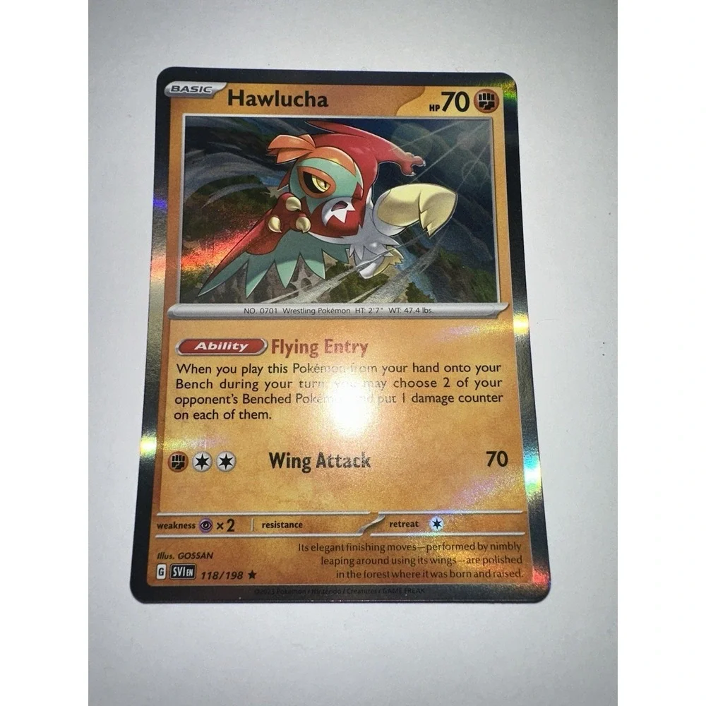 Hawlucha 118/198 ROLLER MARK ERROR - Pokemon‎ Scaret & Violet - Rare Holo - NM